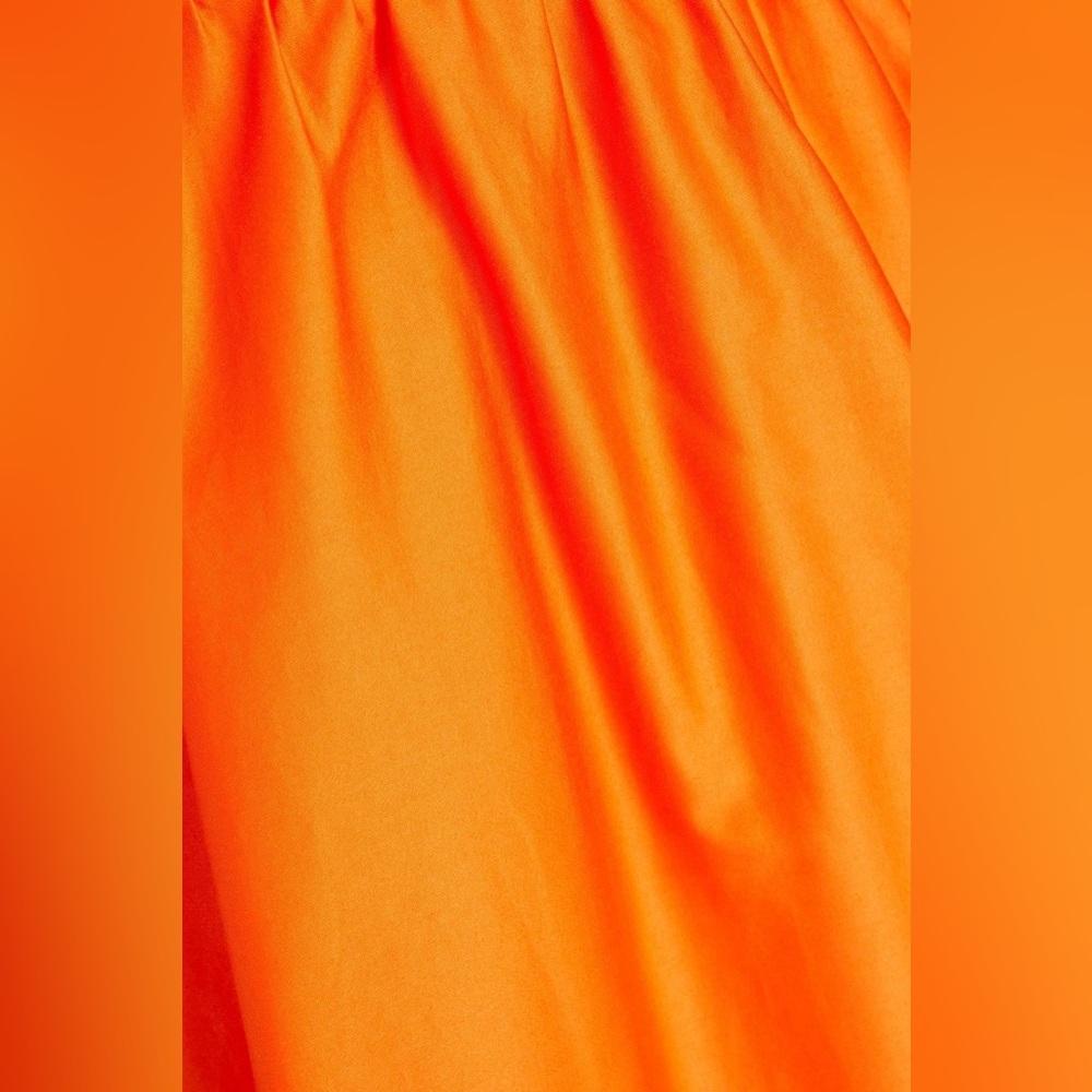 NWOT Alice + Olivia Saige Tie Back Mini Dress Size 12 Monarch Orange Cotton - Picture 3 of 16